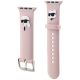 4. Karl Lagerfeld 3D Rubber Karl&Choupette Heads Armband für Apple Watch 38/40/41 mm – Rosa
