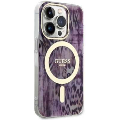 4. Guess GUHMP14XHLEOPWP iPhone 14 Pro Max 6.7" pink/pink Hardcase Leopard MagSafe