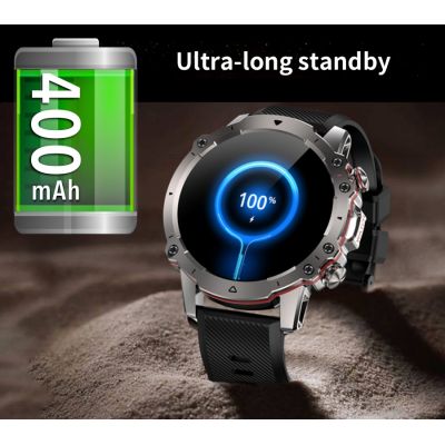 9. Herren-Smartwatch Rubicon RNCF18-1 SCHWARZ Armband + Lederarmband