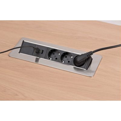 6. Indesk Power 3x 2xUSB Desktop-Steckdosenleiste