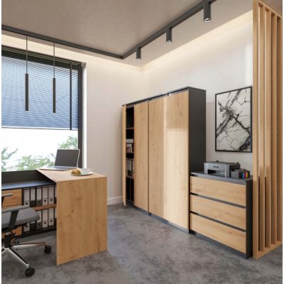 6. RS-80 HEMN BÜROREGAL-SET ANTHRAZIT/ARTISAN