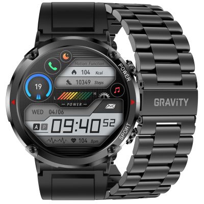 Gravity GT21-1+ Smartwatch Schwarzes Silikonarmband