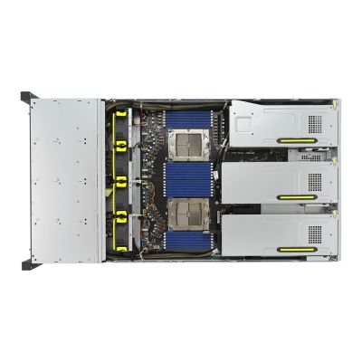 3. Asus Rack-Plattform (2U) RS720A-E12-RS24U AMD Epyc 9004 (24x NVMe, 2x M.2, 3x GPU, 2x 10Gbe, IPMI, 1+1 2600W)