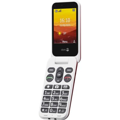 9. Doro Leva L20 7,11 cm (2,8") 132 g Rot, Weiß Funktionsfähiges Handy