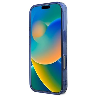 5. Guess GUHMP16XH4PYEEB iPhone 16 Pro Max 6,9" blau/blaues Hardcase IML Pfingstrose auf 4G-Hintergrund MagSafe