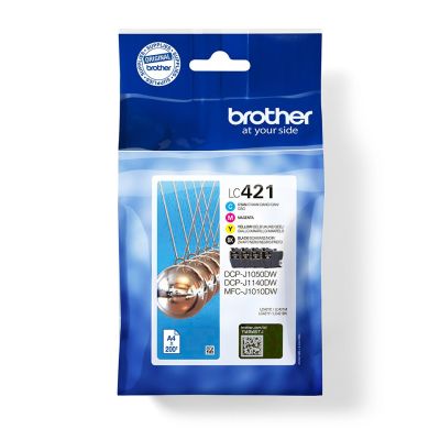 5. Brother LC-421VAL Tintenpatronen PagePack, 4 Stück, Original Standardreichweite, Schwarz, Cyan, Magenta, Gelb