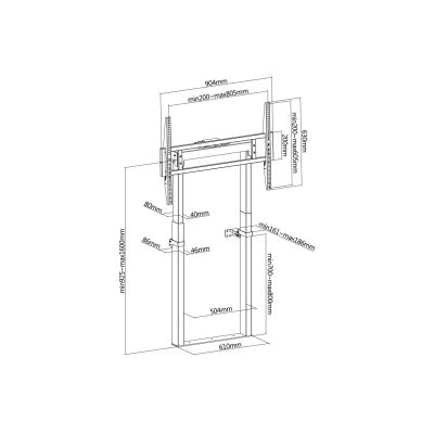 4. Ausgestattet mit 55"-100"/1TFT 120kg Wandhalterung, 1 schwenkbarer Auf- und Abwärts-SW Lite Einzelhandel