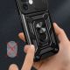4. Hybrid Armor Camshield iPhone 16 Plus Panzerhülle mit Kameraabdeckung und Ständer – Schwarz