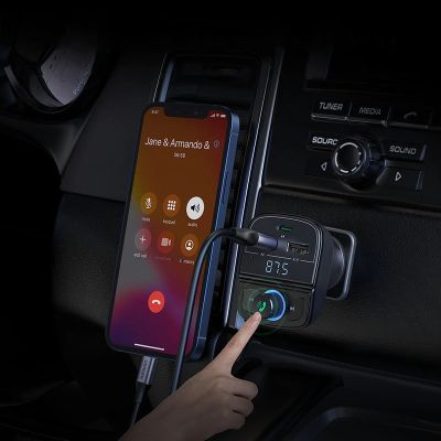 6. Ugreen FM Transmitter Bluetooth 5.0 MP3 Autoladegerät 3x USB TF Micro SD 4.8 A schwarz (CD229)
