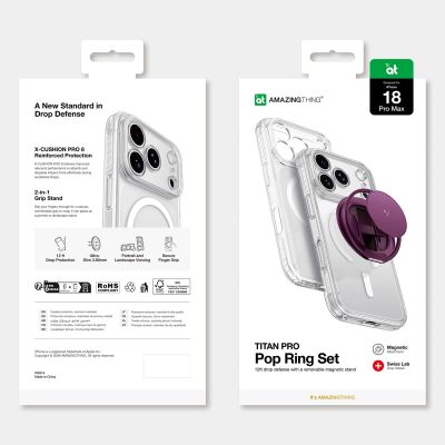 10. AmazingThing Titan Pro Pop Lens Case für iPhone 18 Pro Max mit Kameraabdeckung, Halterung und Ständer, MagSafe-kompatibel – Lila