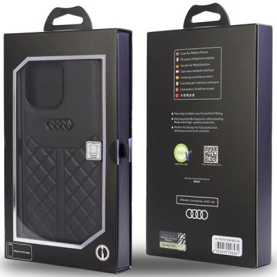 5. Audi Echtleder iPhone 13 Pro Max 6,7" schwarz/schwarz Hardcase AU-TPUPCIP13PM-Q8/D1-BK