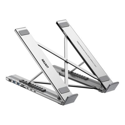 5. UNITEK Verstellbarer Laptopständer + Hub mit USB-C/A, HDMI 2.0, PD 100W