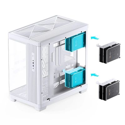 12. Jonsbo TK-4 Gehäuse, Midi-Tower, ATX, gehärtetes Glas – Weiß