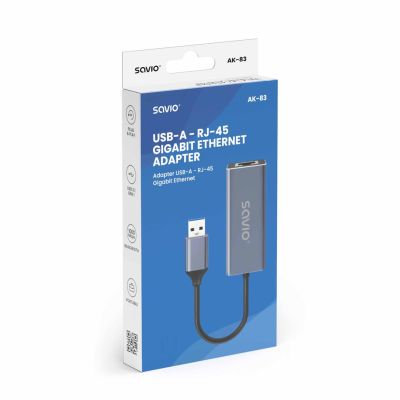 4. SAVIO Adapter USB-A - RJ-45 Gigabit Ethernet AK-83