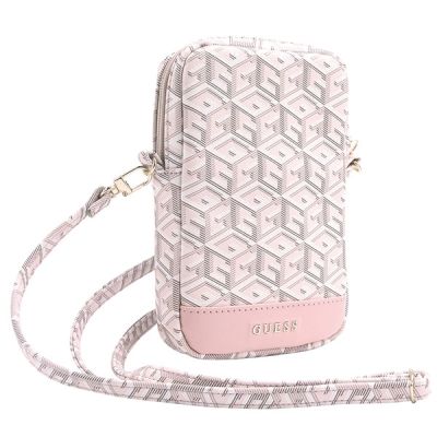 3. Guess Zip GCube Bottom Stripe Handytasche – Rosa