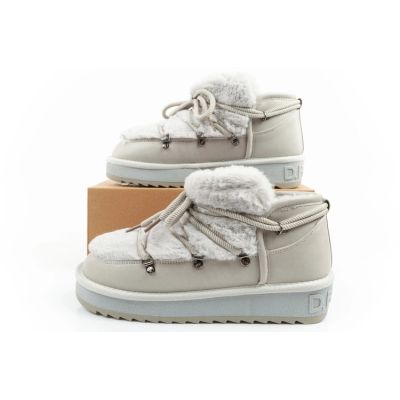 10. D.Franklin Damen Winter Schneestiefel, modisches Fellfutter, grau