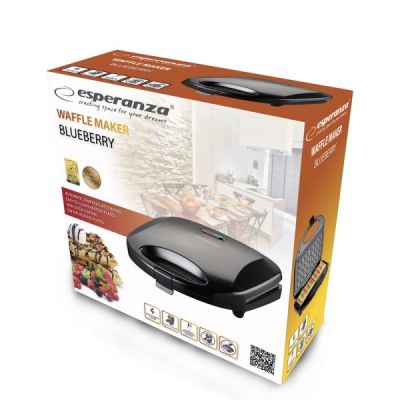 3. Esperanza BLUEBERRY EKT008 Waffeleisen (1000W; schwarz)