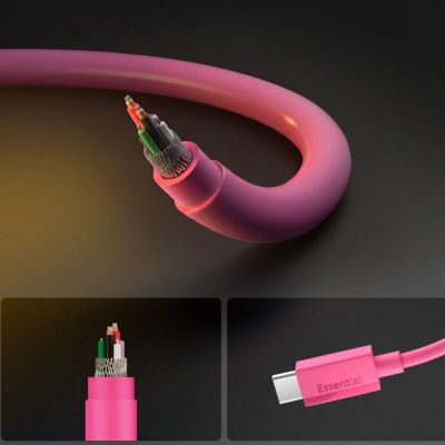 5. Spigen Essential EB6015CC USB-C-Kabel 60 W 100 cm – Rosa