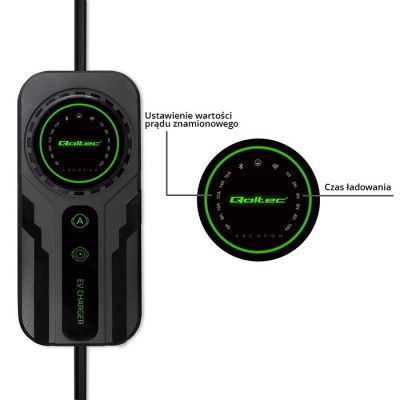 14. Qoltec Mobiles Ladegerät für Elektroautos (EV) mit 2-in-1-Ladegerät Typ 2 SCHUKO 3,5 kW 230 V LCD Tragbare Wandbox 5 m