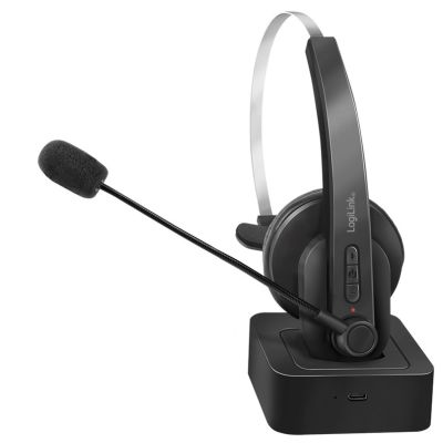 9. LogiLink BT0059 Kopfhörer/Headset Kabelloses Kopfband Bluetooth-Ladegerät für Büro/Callcenter Schwarz