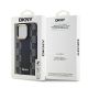 8. DKNY Leder-MagSafe-Hülle mit kariertem Monomuster für iPhone 13 Pro / 13 – Schwarz