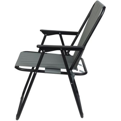 10. Campingstuhl mit Armlehnen 52x44x75cm, zusammenklappbar, grau