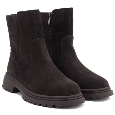 8. Damen-Ankle-Boots aus Wildleder, Schokoladenbraun, Sergio Leone BT-27