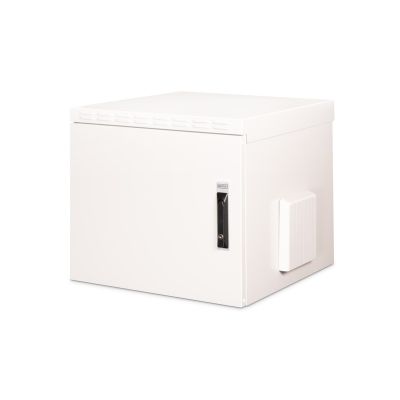 10. Digitus 19" 9U 600x600 Wand-Netzwerkschrank, Volltür, grau, ungeteilt, montiert, IP55, 100 kg
