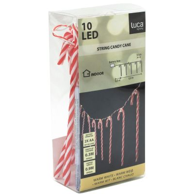 17. Girlandenlampen, 10 LED-Lollipops, Weihnachtsbaumkerzen, warmweiß, Luca