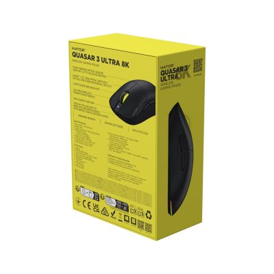 9. HATOR Quasar 3 Ultra 8K Kabellose Gaming-Maus, beidhändig bedienbar, Funkfernbedienung + Bluetooth + USB Typ-A, optischer Sensor mit 30.000 DPI