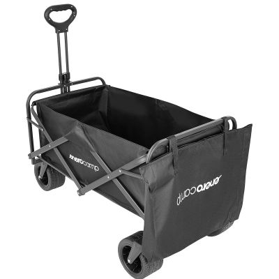 19. Deluxe Faltbarer Reise- und Strandbuggy 90x57x73-96cm mit Griff, Schwarz