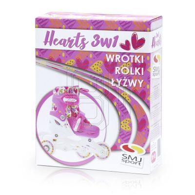 4. Rollschuhe-Rollschuhe-Skates verstellbar Smj Sport Combo Hearts 3in1 Led Jr HS-TNK-000011510