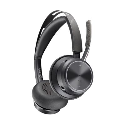 POLY Voyager Focus 2 USB-CC Headset mit USB-C/A-Adapter und Ladestation