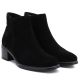 4. Schwarze Damen-Ankle-Boots aus Leder mit Blockabsatz, Sergio Leone BT-52-S