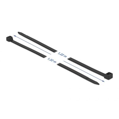 2. DeLOCK UV-beständiger Kabelbinder, L 1220 x B 9,0 mm, schwarz, 10 Stück.