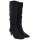 4. Sergio Leone KZ-28 Schwarze Wildleder-Stiefeletten mit niedrigem Absatz und Isolierung