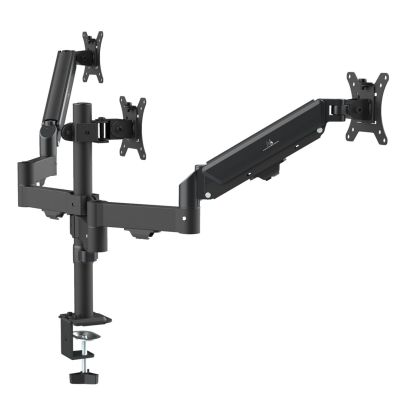 13. MACLEAN 3-Monitor-Halterung, Gasfeder, 17"-27", 2-8 kg, Schwarz MC-137
