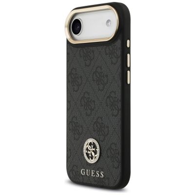 2. Guess 4G Strass Logo & Big Strap Metal Buttons MagSafe Case für iPhone Air - Schwarz