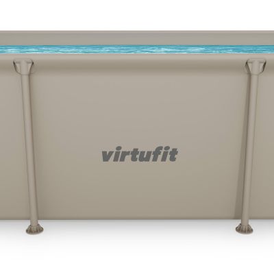 12. VIRTUFIT Rechteckiges Schwimmbecken 260 x 180 cm mit Filterpumpe Beige