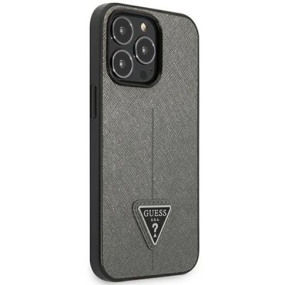 4. Guess GUHCP14XPSATLG iPhone 14 Pro Max 6,7 "Silber / Silber Hardcase SaffianoTriangle Logo