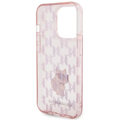 7. Karl Lagerfeld Monogram Choupette Hülle für iPhone 15 Pro Max – Rosa