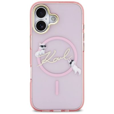 3. Karl Lagerfeld IML Choupettes Karl Script Logo MagSafe iPhone 17 Hülle - Pink