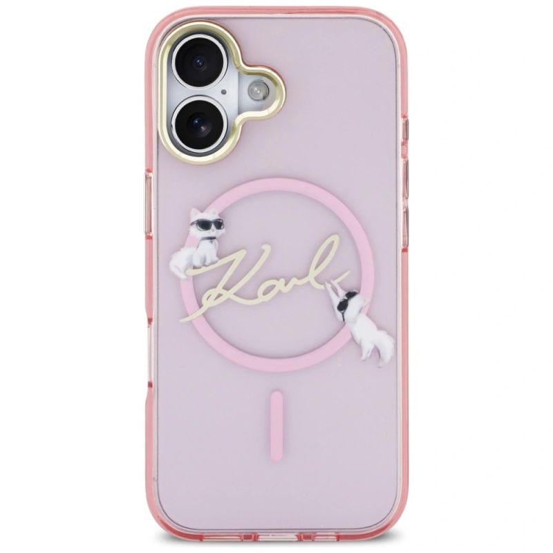 3. Karl Lagerfeld IML Choupettes Karl Script Logo MagSafe iPhone 17 Hülle - Pink