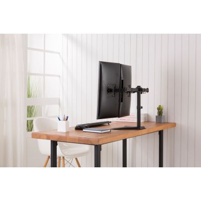 7. DIGITUS DOPPEL-TISCHSTÄNDER 2XLCD MAX. 32" MAX. 2X 8KG NEIGUNGS- UND DREHBAR SCHNELLVERSCHLUSS DA-90401