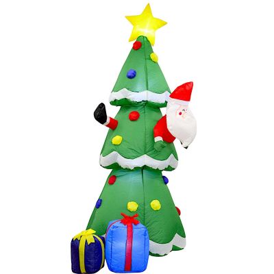 2. Selbstaufblasbarer, aufblasbarer Weihnachtsbaum für den Außenbereich, 183 cm, LED