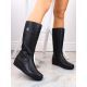 2. Rieker W RKR237B Wasserdichte Lederstiefel mit Lammwolle gefüttert