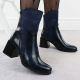 12. Damen-Lack-Stiefeletten mit Blockabsatz, blau M.Daszyński SA269-1