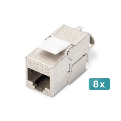 6. Digitus CAT 6A Keystone-Modul, geschirmt, werkzeugloser Montageanschluss - 8 Stück.