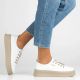 8. Leder-Plateau-Sneaker, weiß, Filippo DP6122