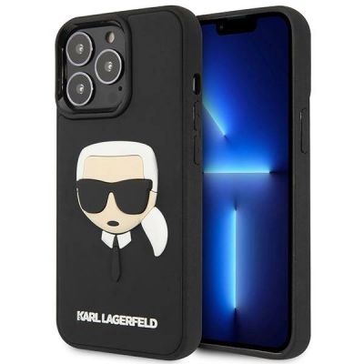 Karl Lagerfeld KLHCP14LKH3DBK iPhone 14 Pro 6.1" schwarz / schwarzes Hardcase 3D Rubber Karl`s Head